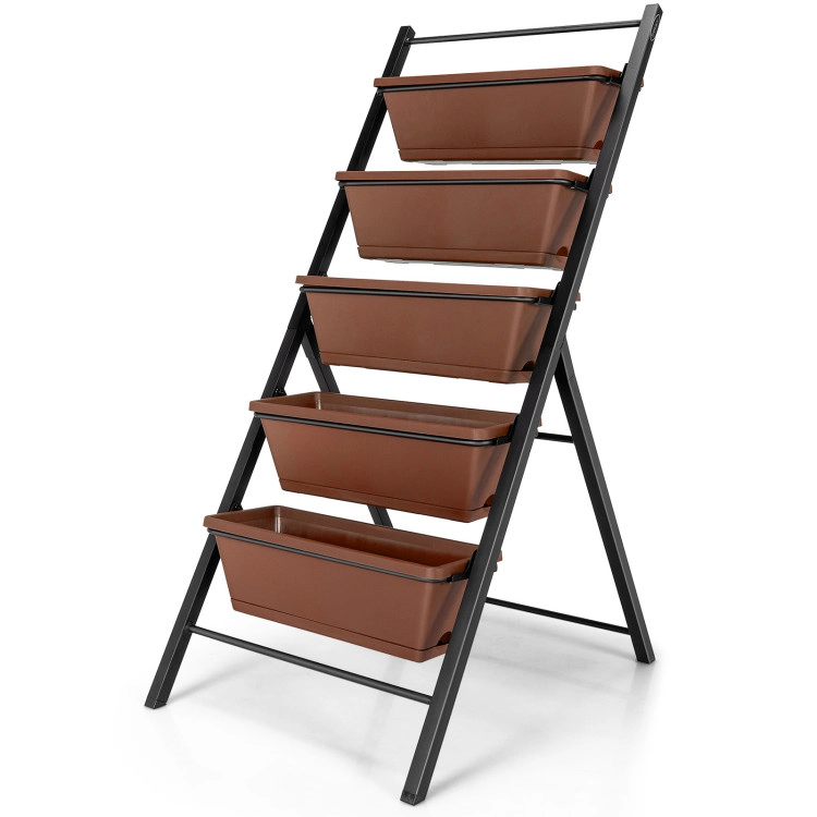 Hivvago 5-tier Vertical Garden Planter Box Elevated Raised Bed with 5 Container