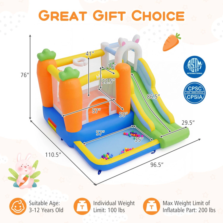 Hivvago Bounce House for Kids 3-12 with Climbing Wall for Backyard Party