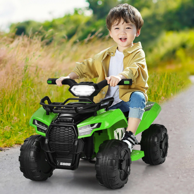 Hivvago 6V Kids ATV Quad Electric Ride On Car with LED Light and MP3