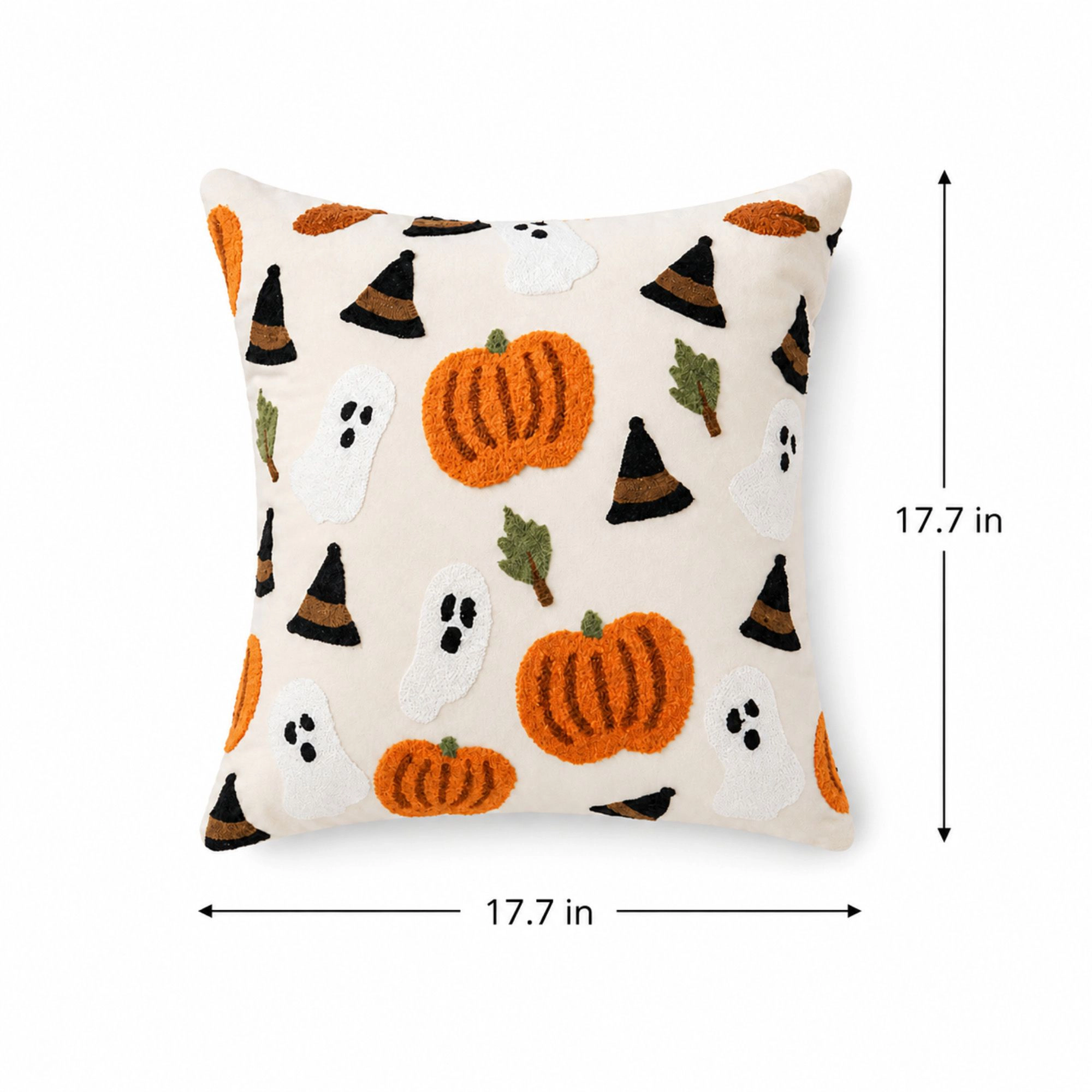 Alilang Halloween Embroidered Pumpkin Decorative Throw Pillow Cover 17.7 x