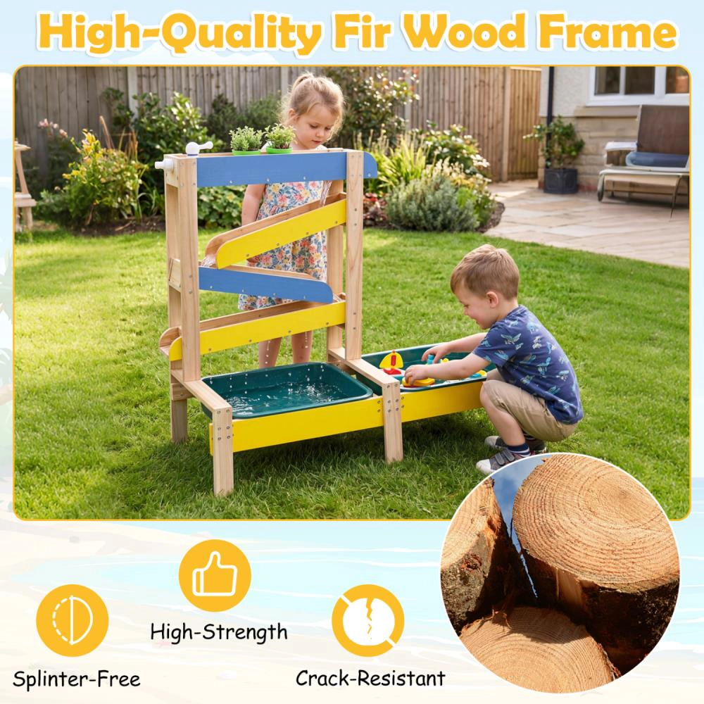 Hivvago Sand and Water Table for Toddlers with 2 Water Basins