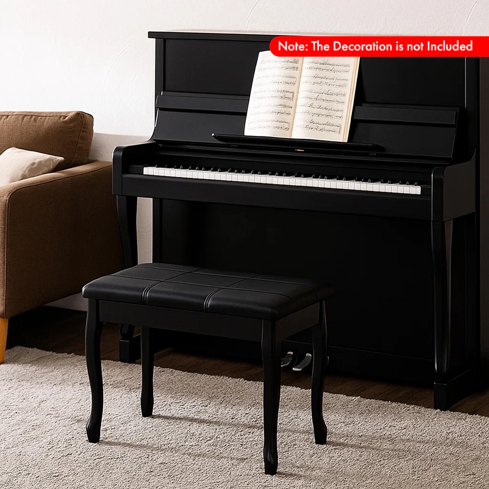 Hivvago PU Leather Upholstered Piano Bench with Built-in Storage and Solid Wood Frame