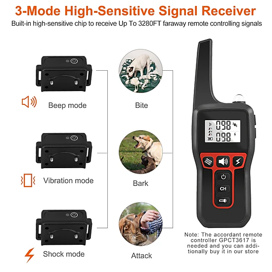 GBruno Waterproof Dog Training Collar Receiver