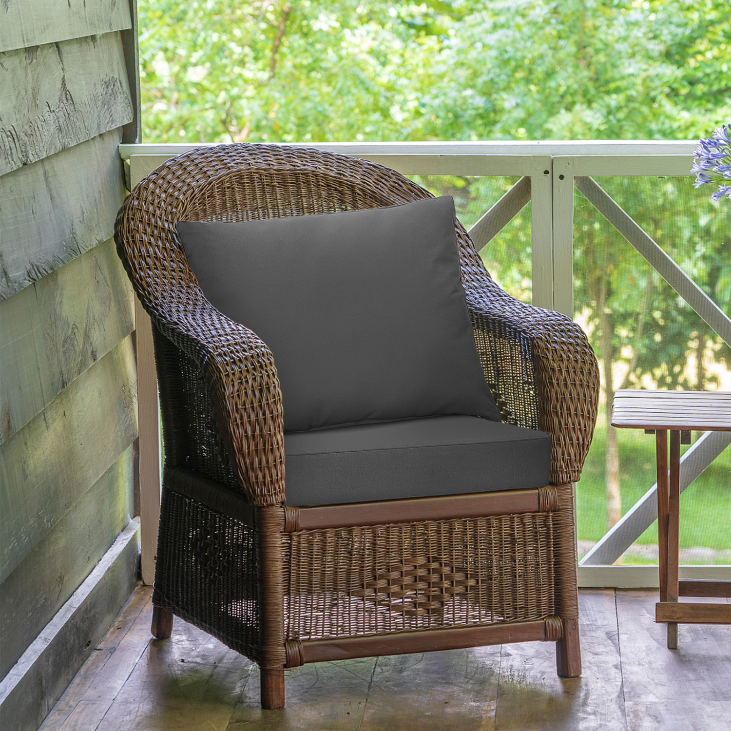LJG Set of 6 Deep Seat Chair Cushion Pads Set with Rope Belts for Indoor and Outdoor
