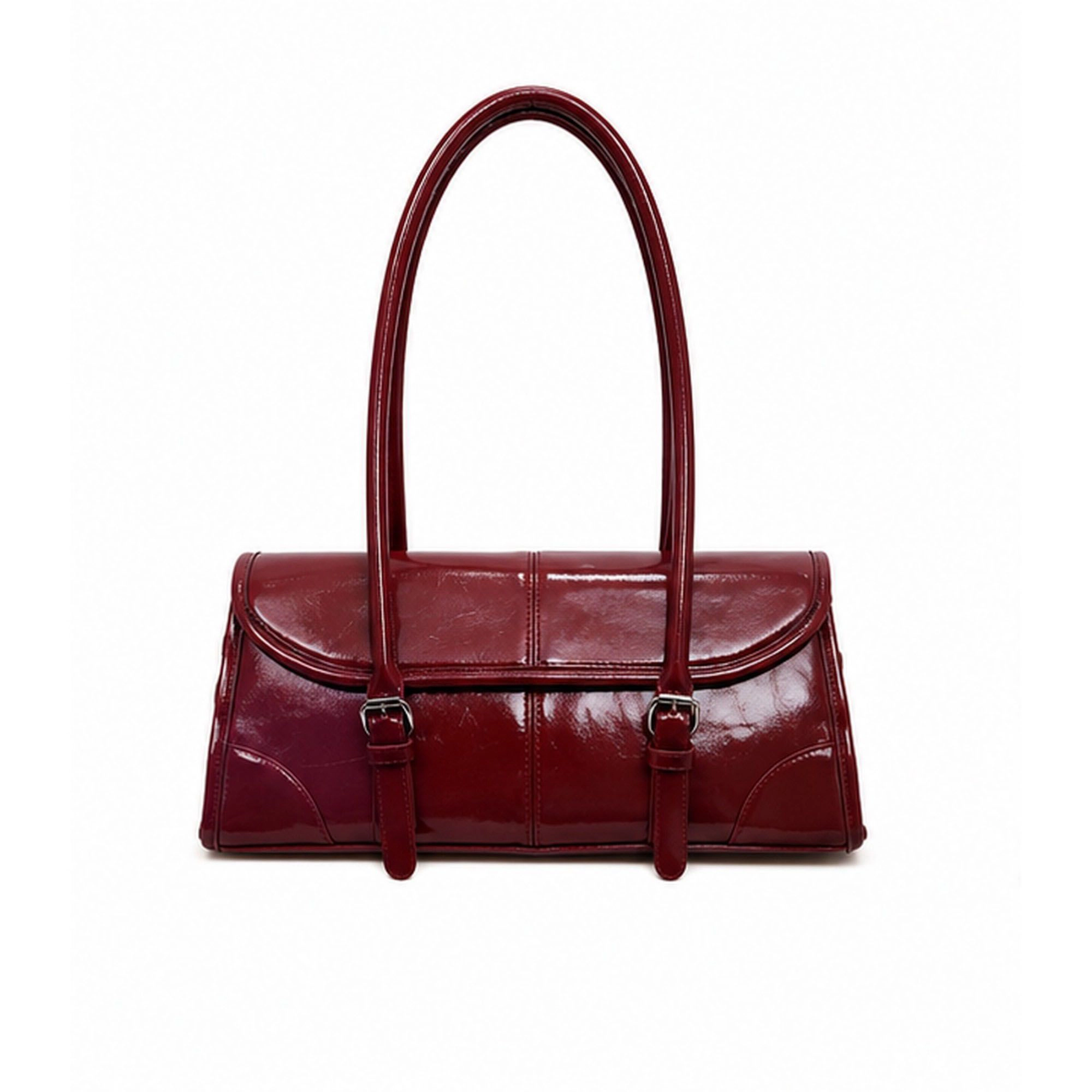 Alilang Women's Vintage Oil-Wax Finish East-West Shoulder Bag