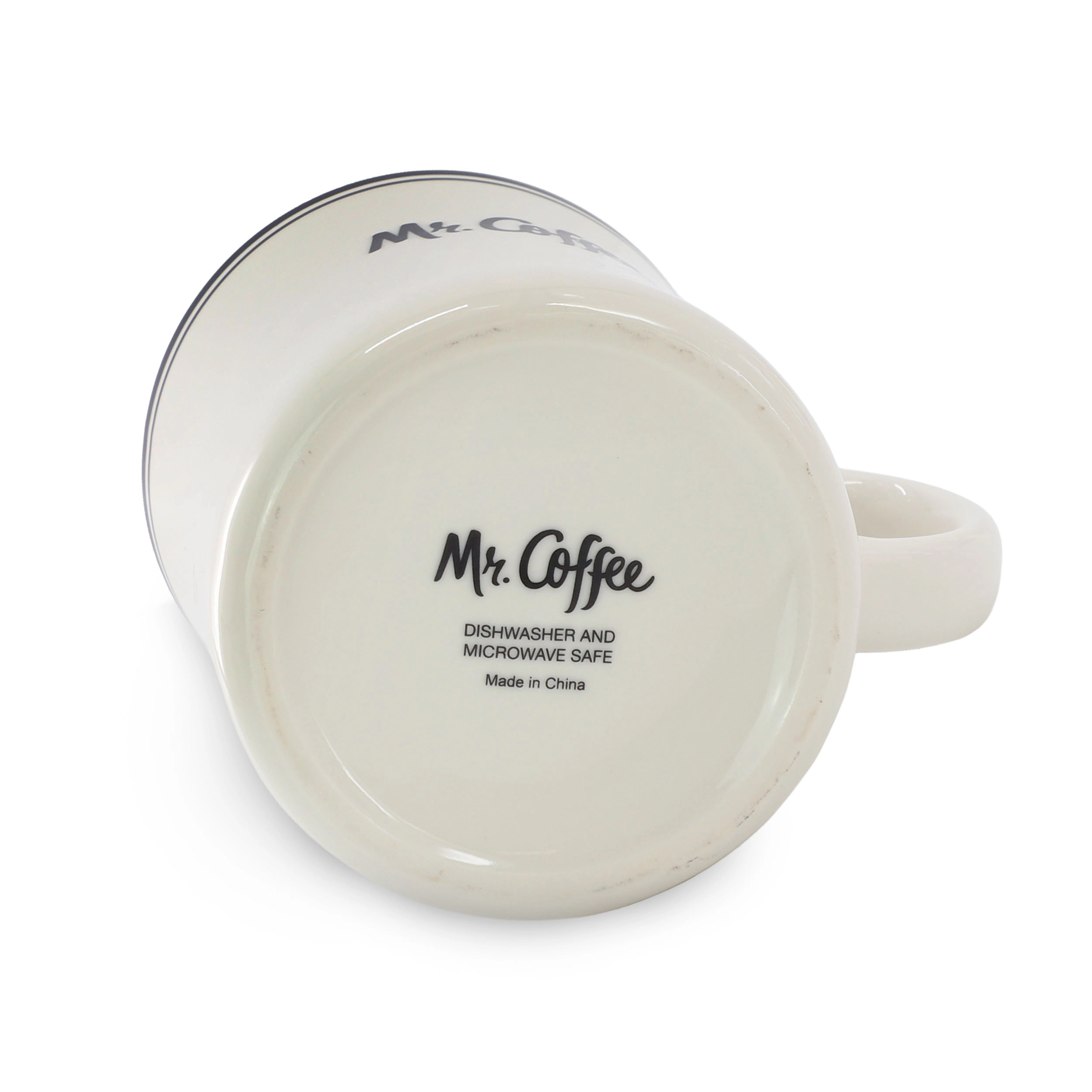 Mr. Coffee Mr. Downtown Diner 8-Piece 15 Ounce White Mug Set