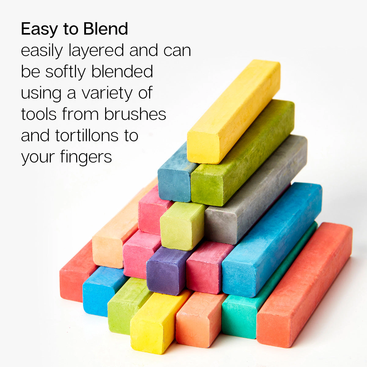 KINGART Square Soft Chalk Pastels - 64 Colors