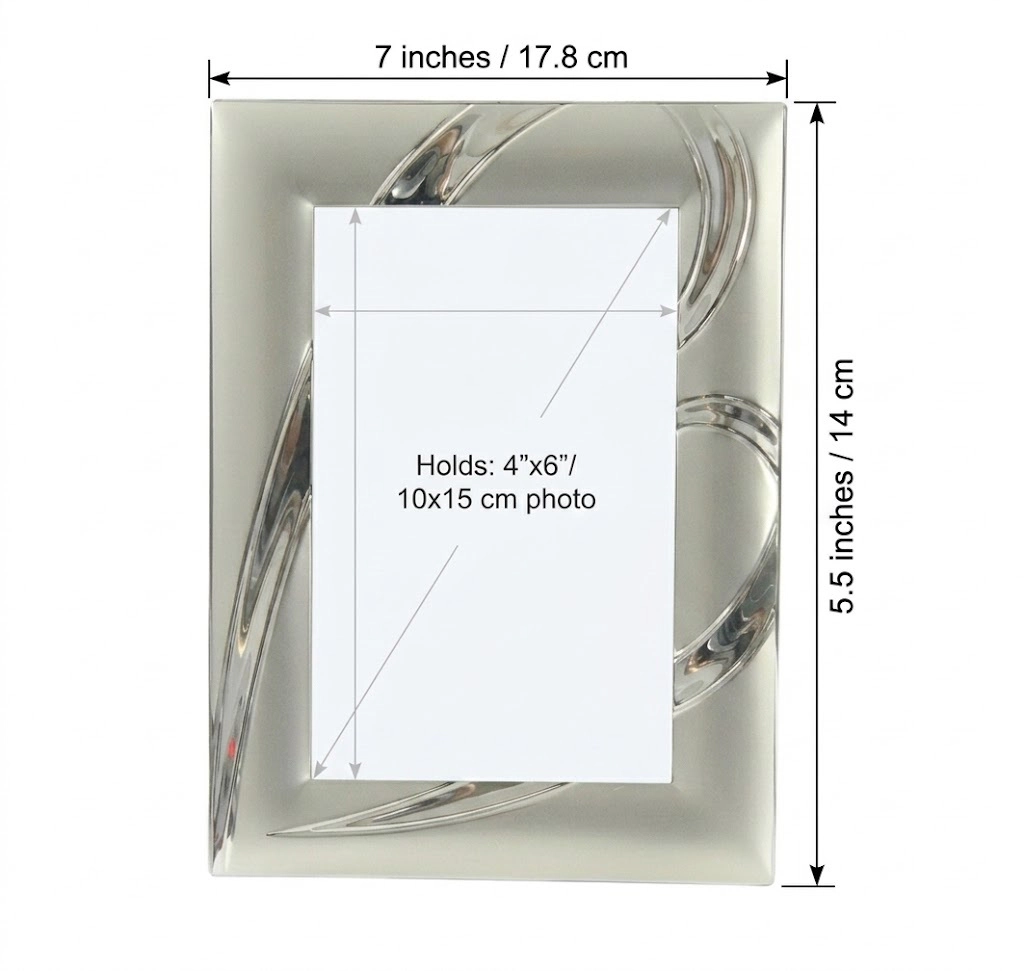 Jiallo Valentina 4x6" Frame, Satin SP w/ Silver