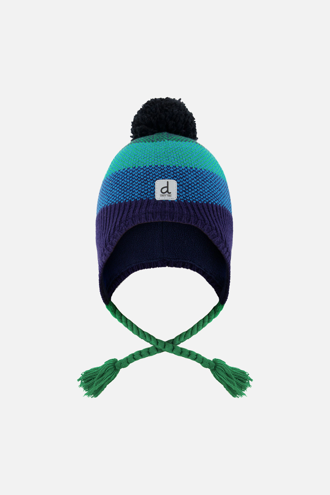 Deux par Boys Ombré Striped Winter Peruvian Knit Hat with Pompom