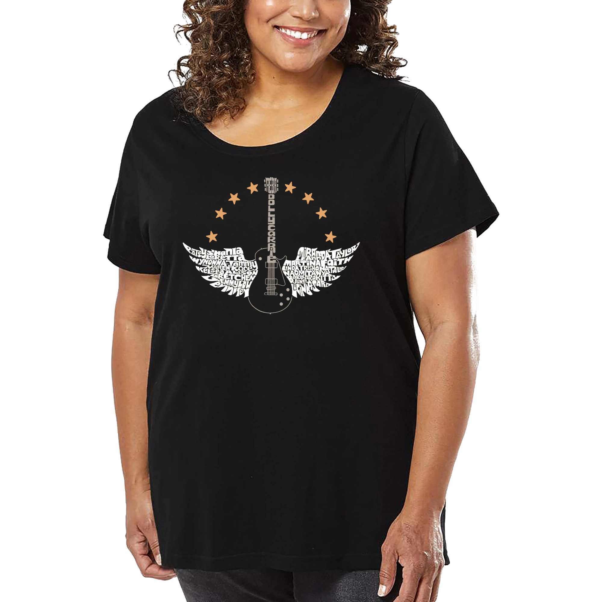 LA Pop Art Women's Plus Word T-Shirt - Country Female Singers