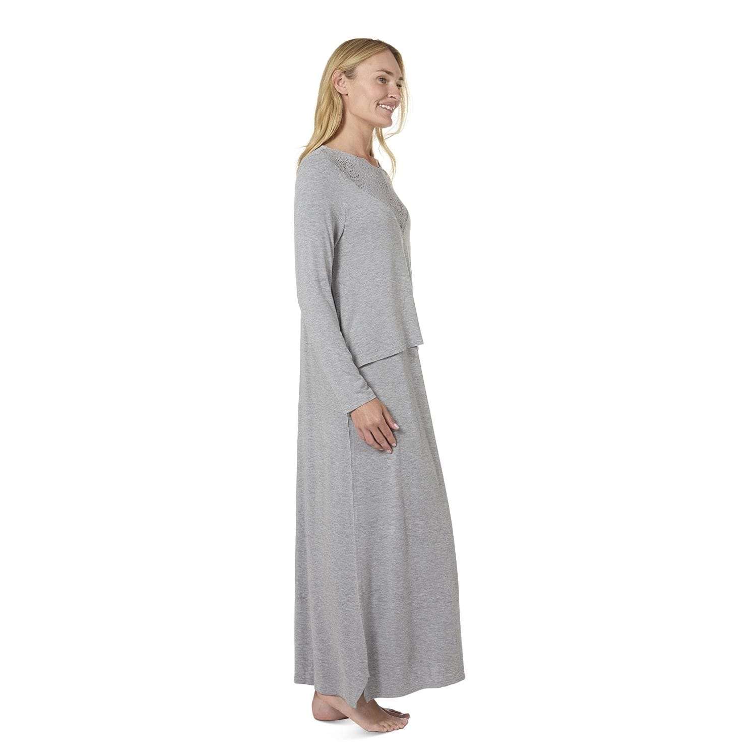 MeMoi Women's Lace Trimmed Nursing Night Gown