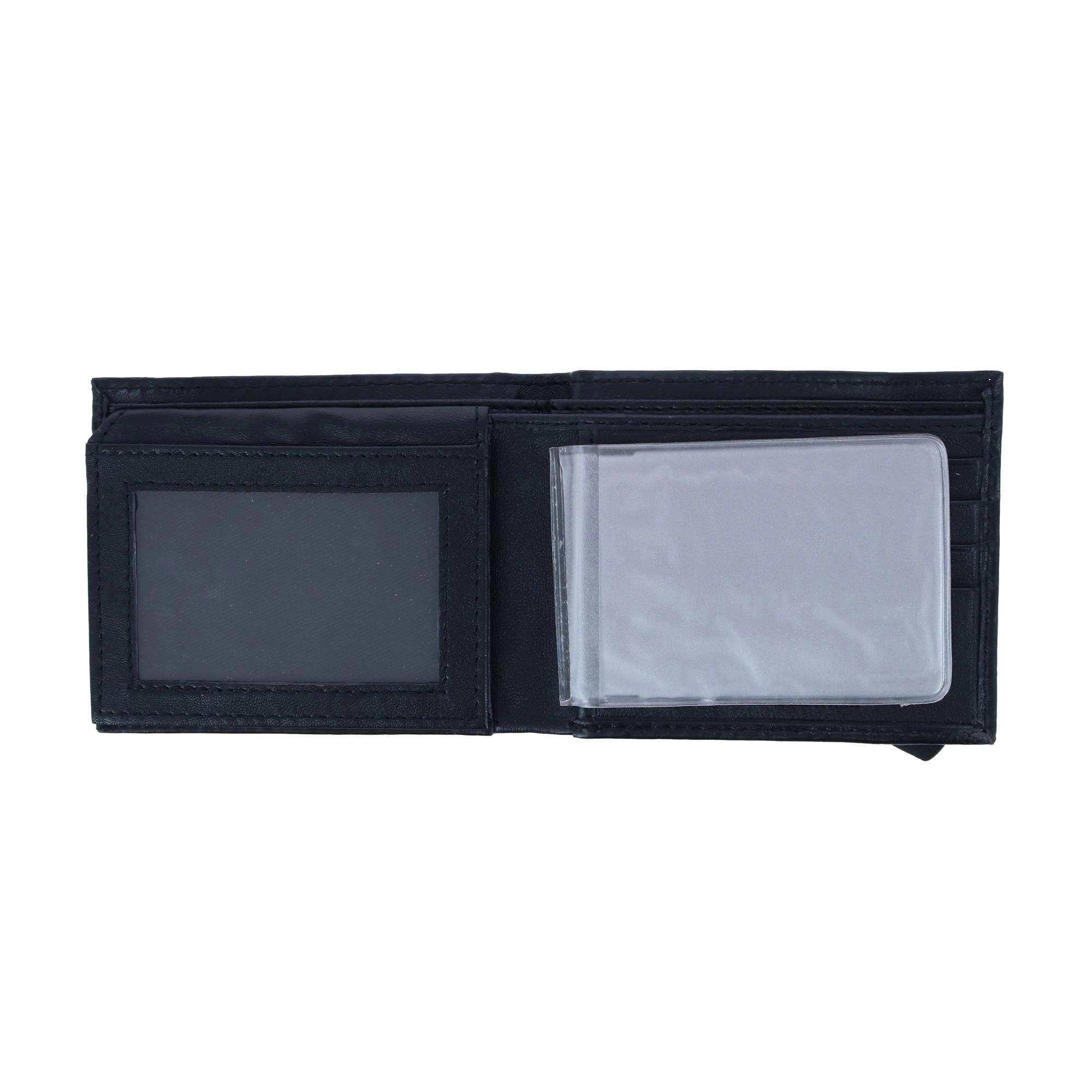 CTM Men's Bifold Wallet with Elastic Keeper Strap