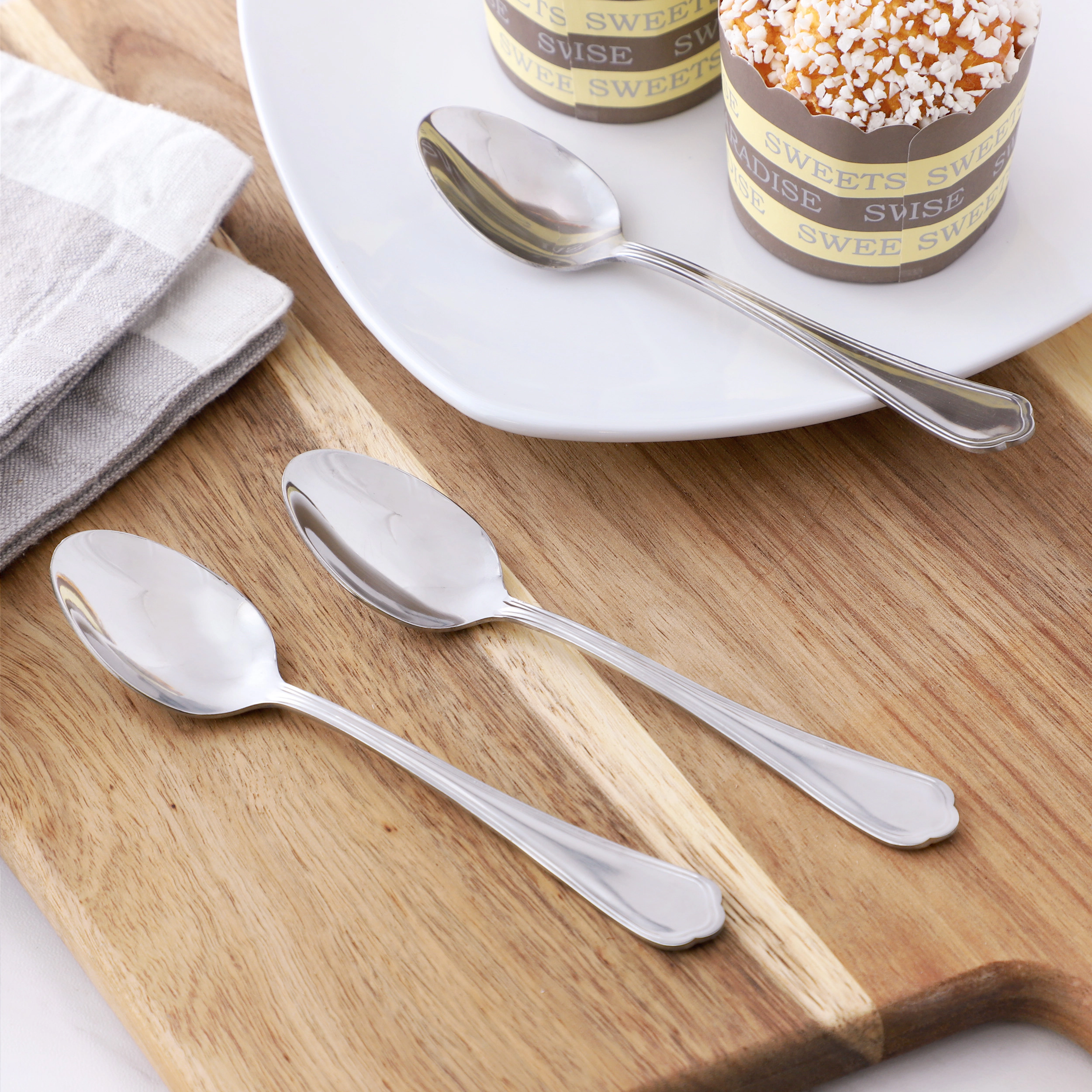 Gibson Home Hillside Daisies 10 Piece Stainless Steel Teaspoon Set
