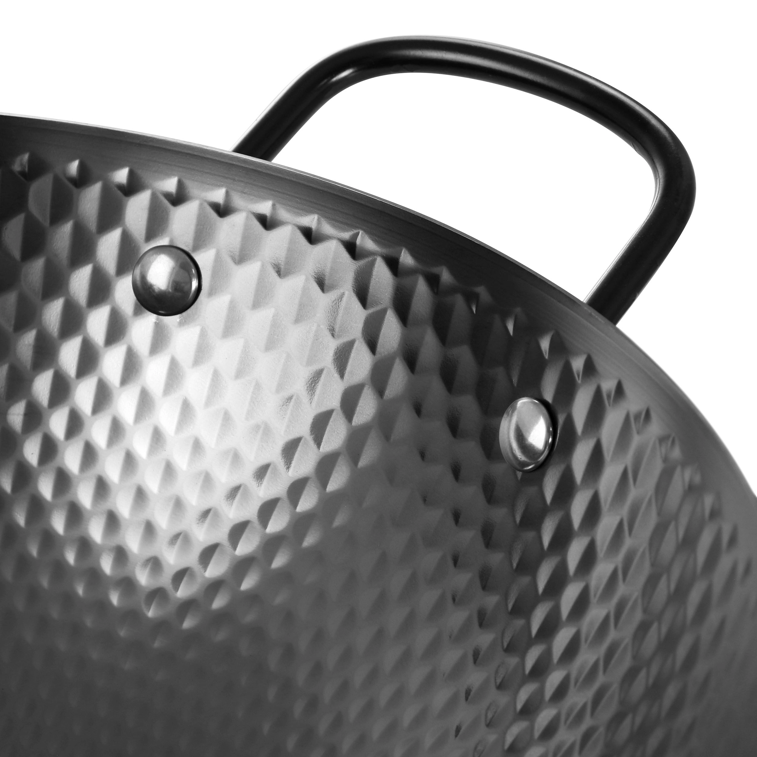 Oster Bressler 13.5in Nonstick Carbon Steel Wok with Wooden Handle
