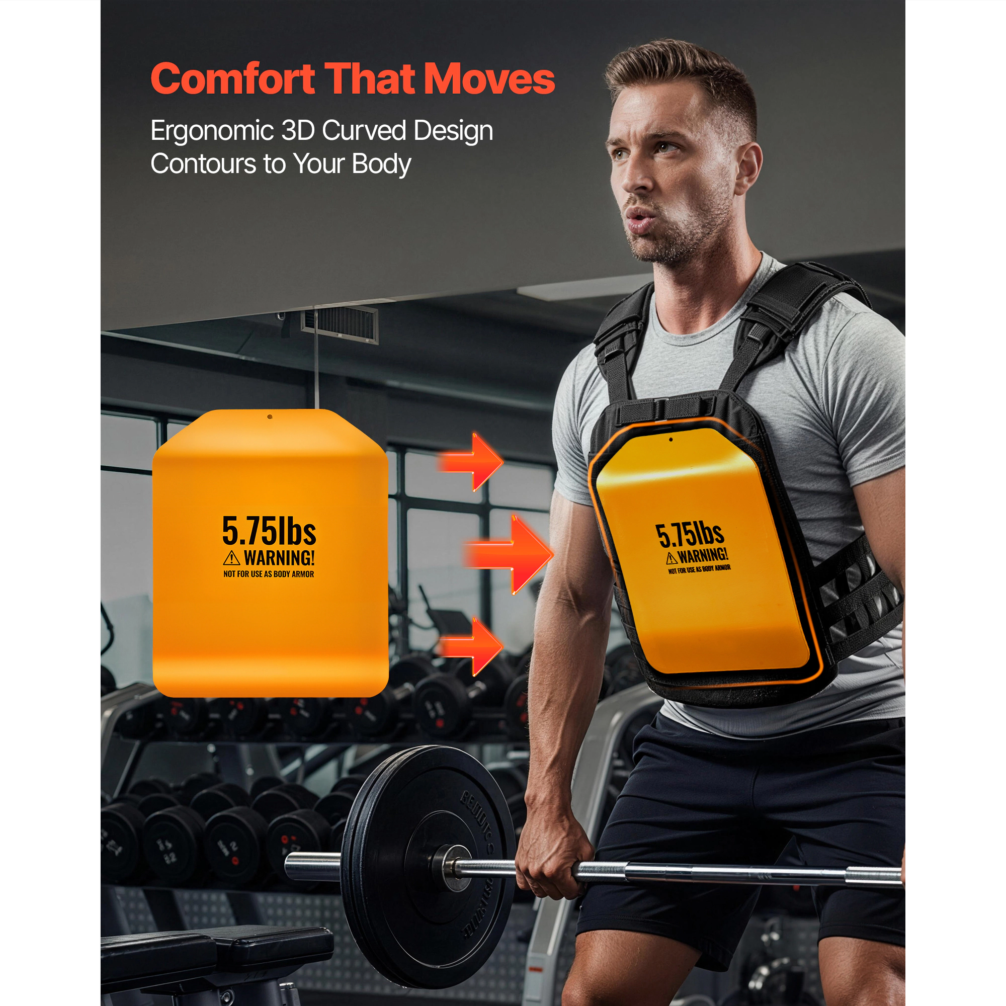 HONGGE Curved Weight Vest Plates Pairs Premium Steel Tactical Weighted Plates for Vest Ergonomic Design for Strength