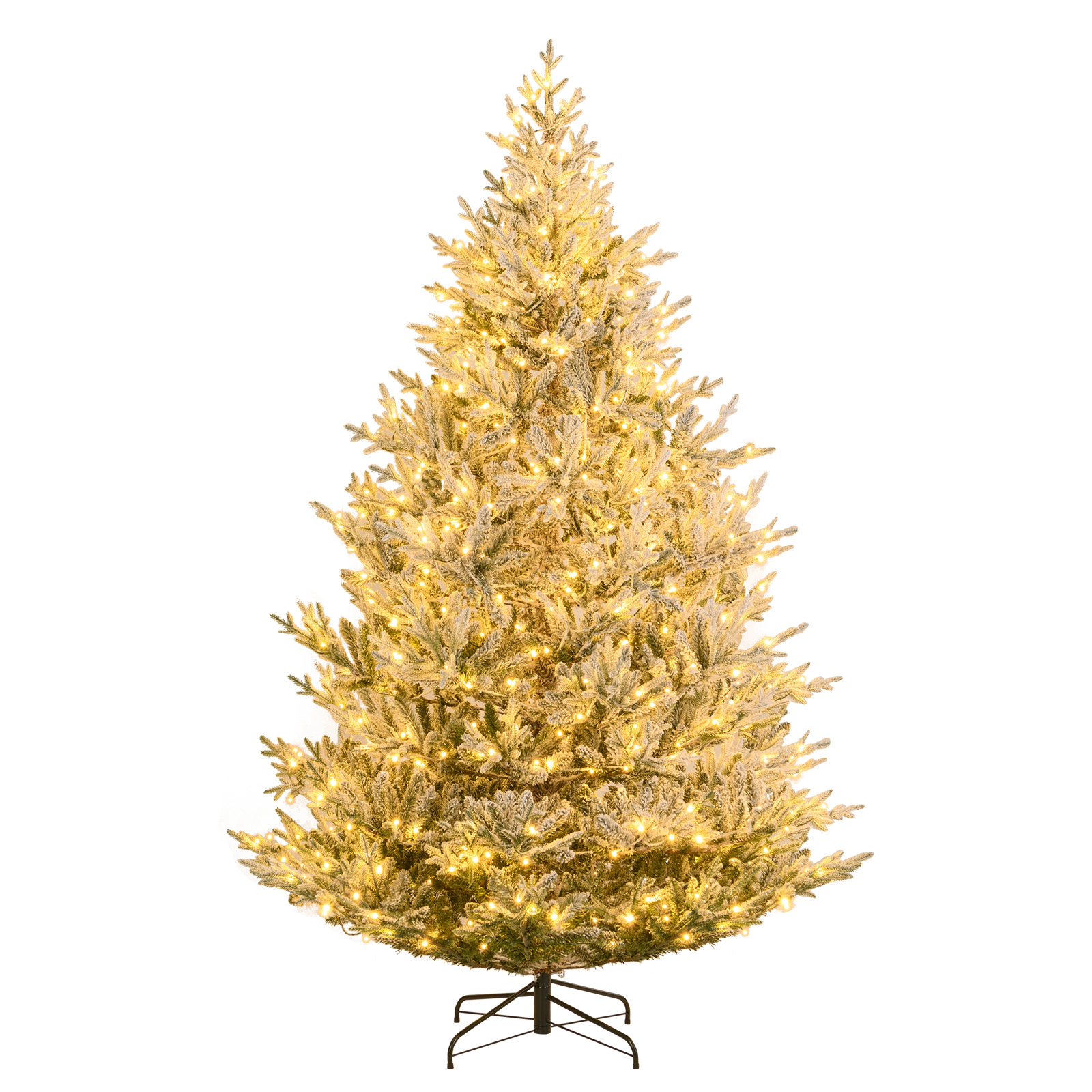 SlickBlue Snow Flocked Christmas Tree with Warm White LED Lights