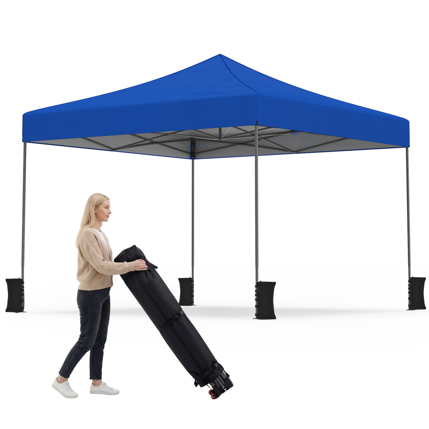 LJG 9.5 x Feet Pop up Canopy Tent with Adjustable Heights