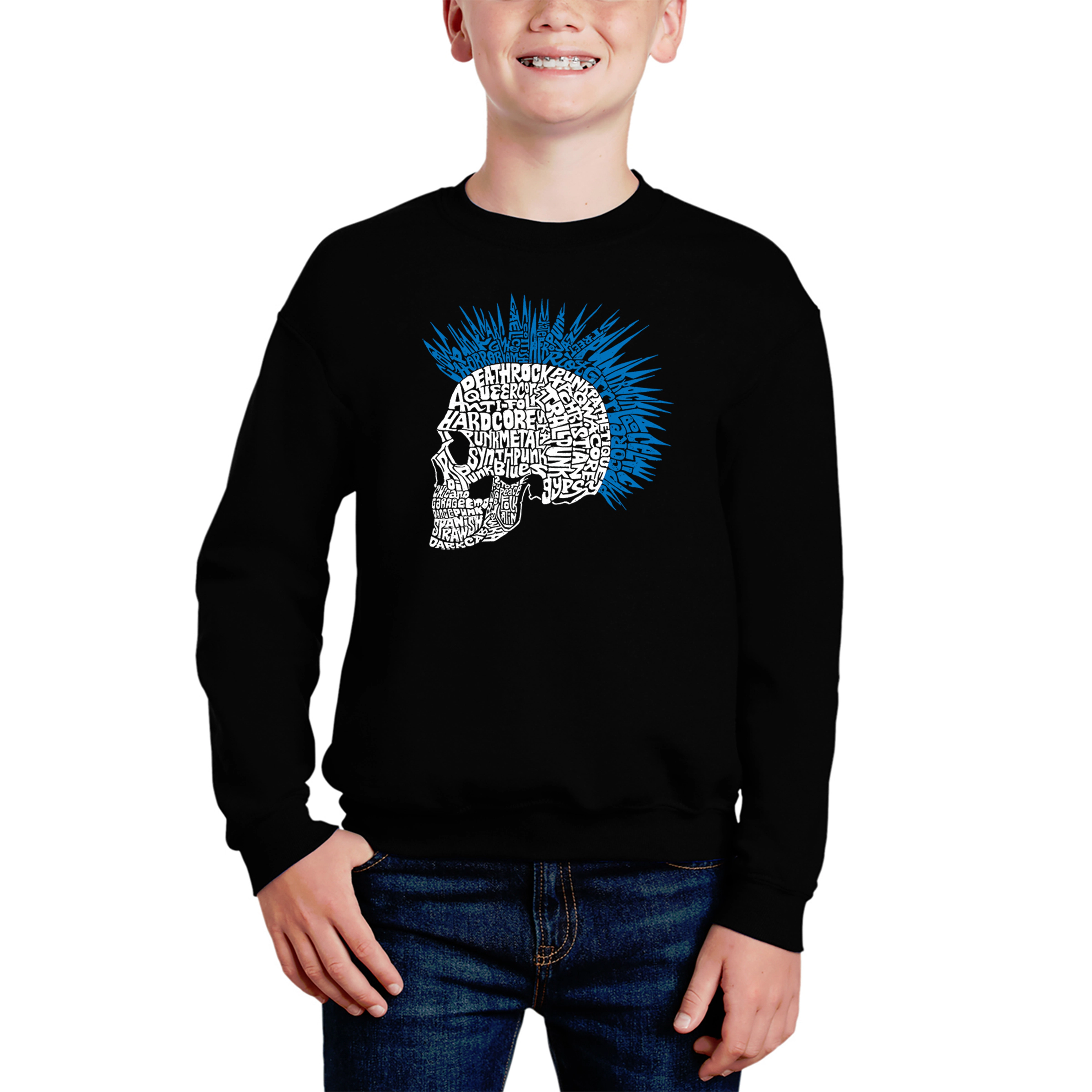 LA Pop Art Boy's Word Sweatshirt - Punk Mohawk