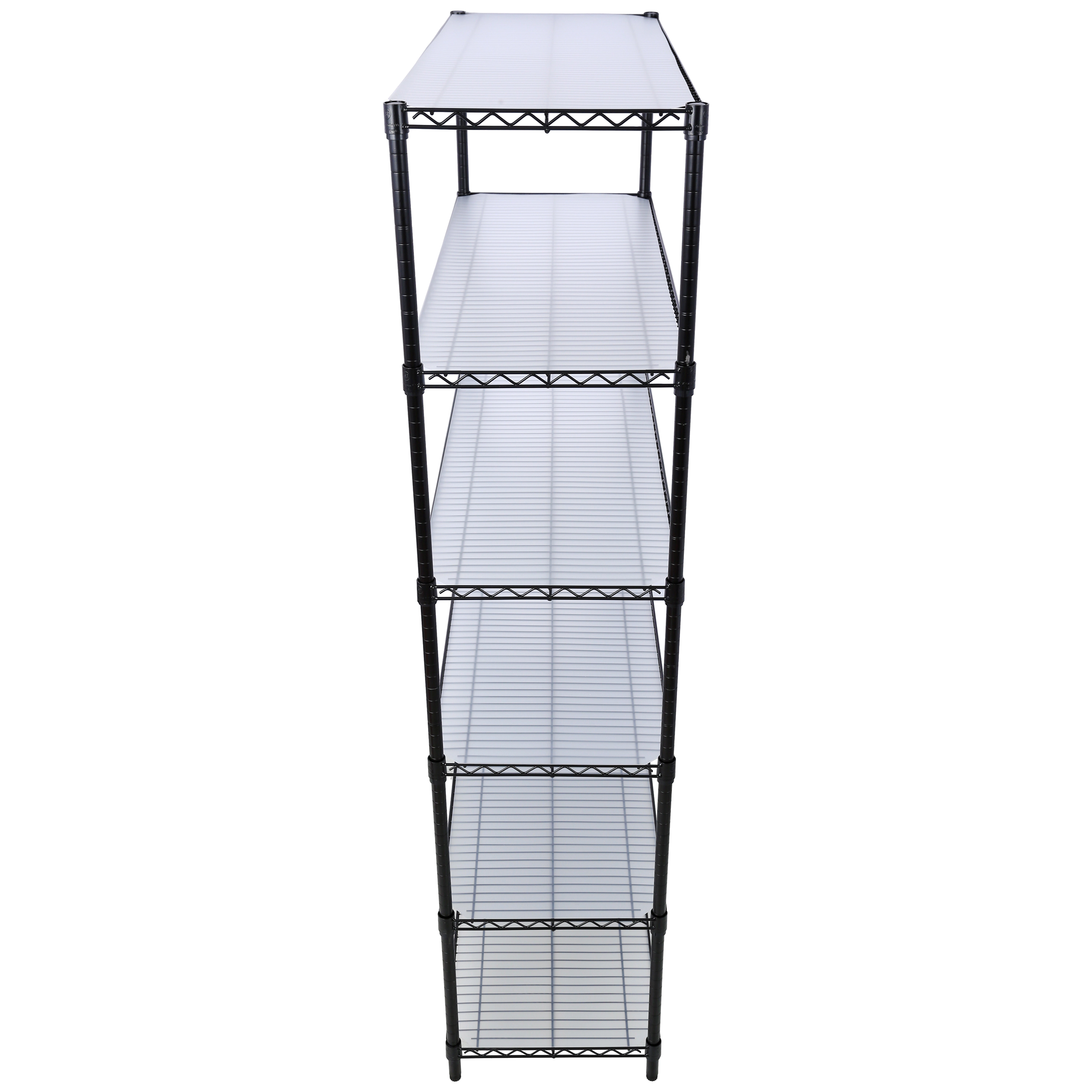 Flynama 6 Tier Wire Shelving 84H x 48L x 20D in 6000lbs NSF with Wheels and Liners for Commercial Storage in Black
