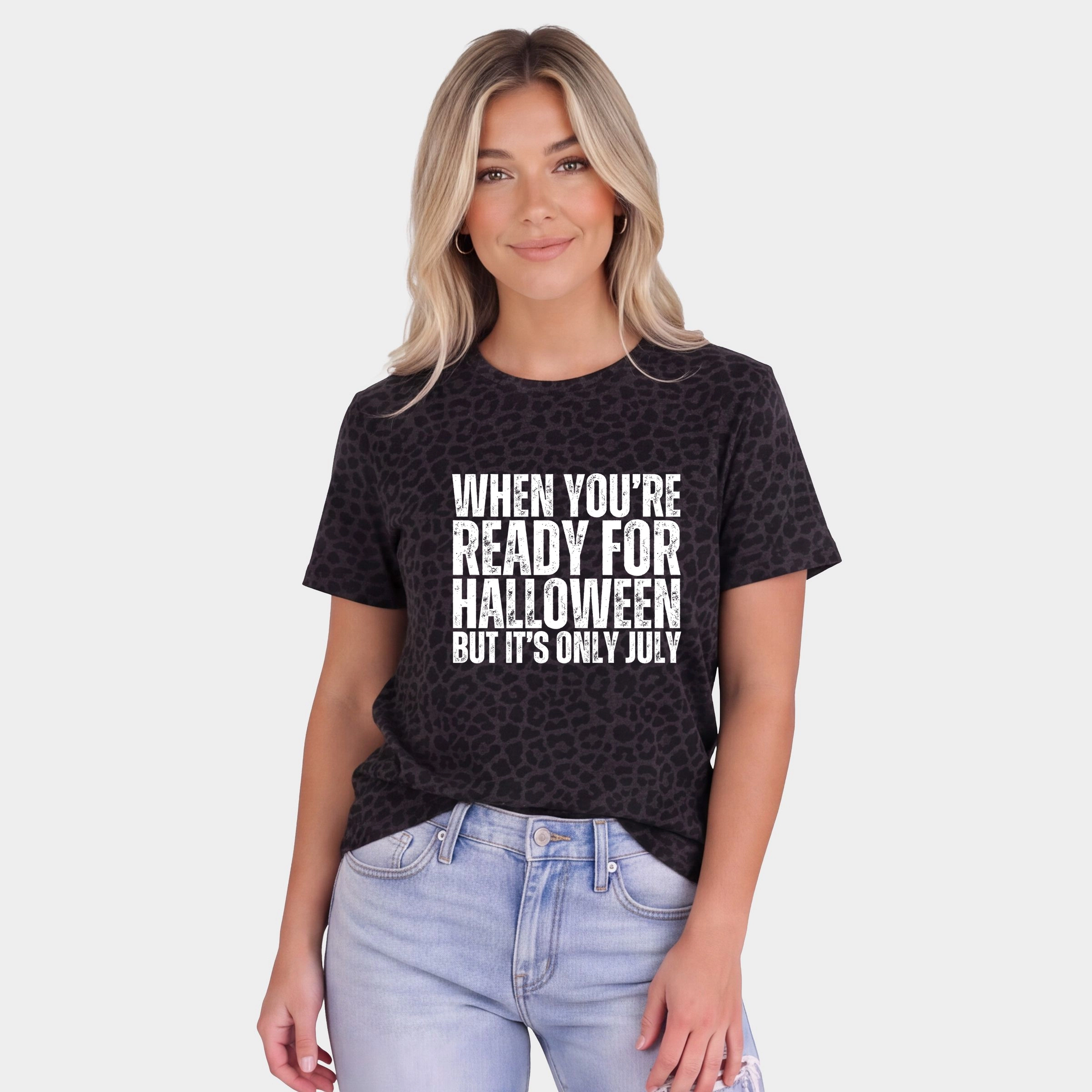 Simply Sage Market - Women's Leopard Print Tee When You're Ready For Halloween