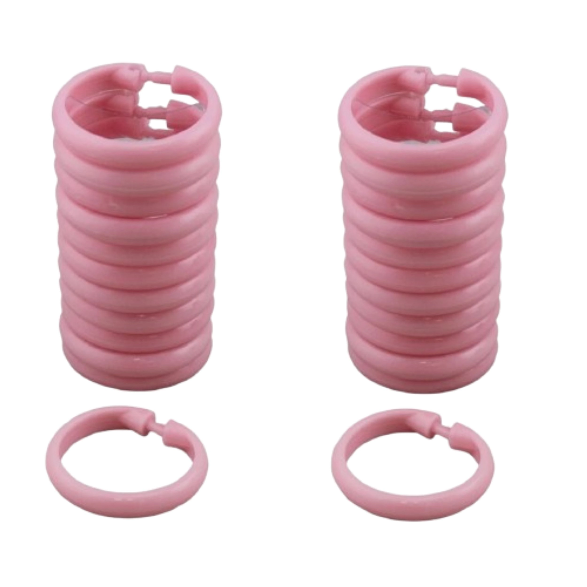 Home Collection 24 Piece Pink Plastic Shower Curtain Hook Set