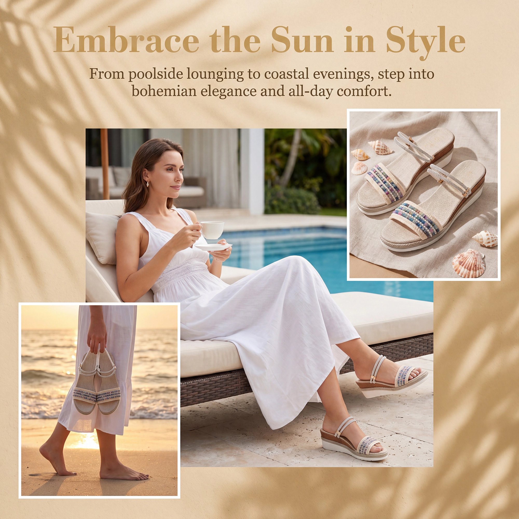 BLISSFUL STEP Women's Plaid Rhinestone Double-Strap Platform Peep-Toe Sandals