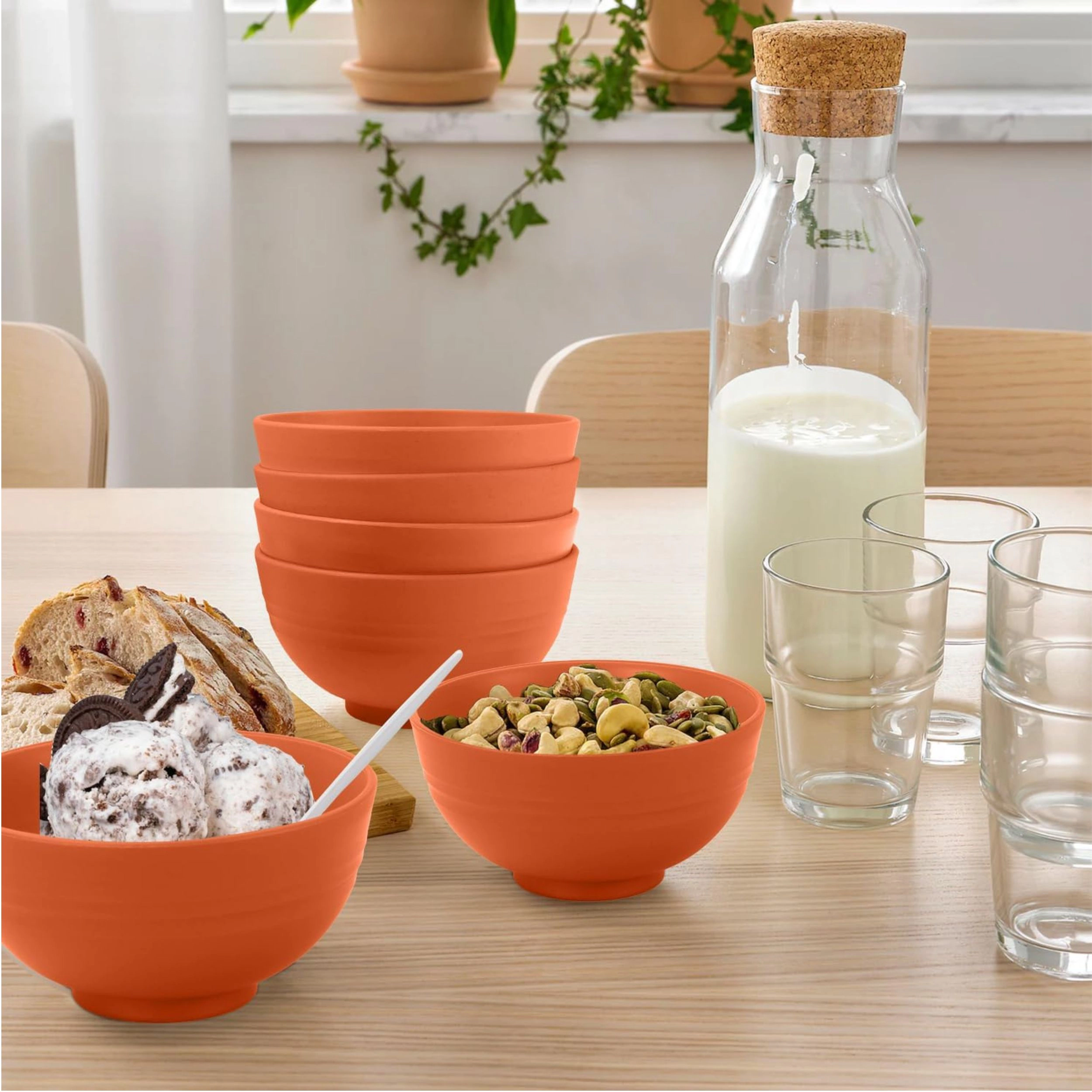 Stock Preferred Pack of 8 Wheat Straw Small Dessert and Snack Bowls 10 oz
