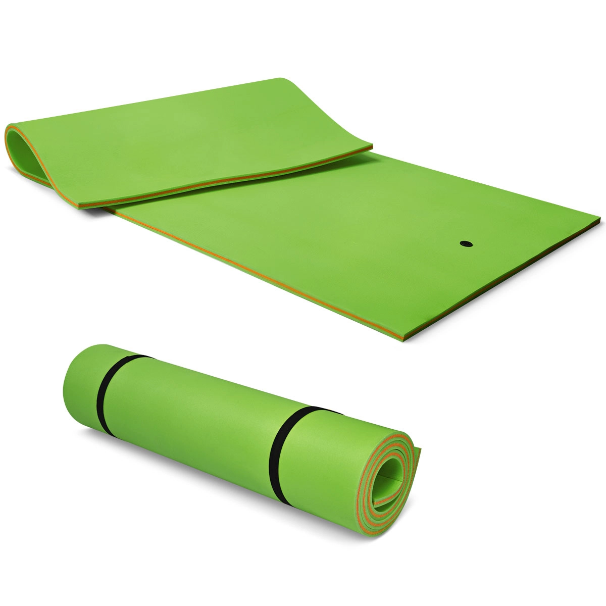 SUGIFT 12-ft x 6-ft 882-lb Capacity Green 3-Layer XPE Foam Floating Water Pad with 13-ft Bungee Tether