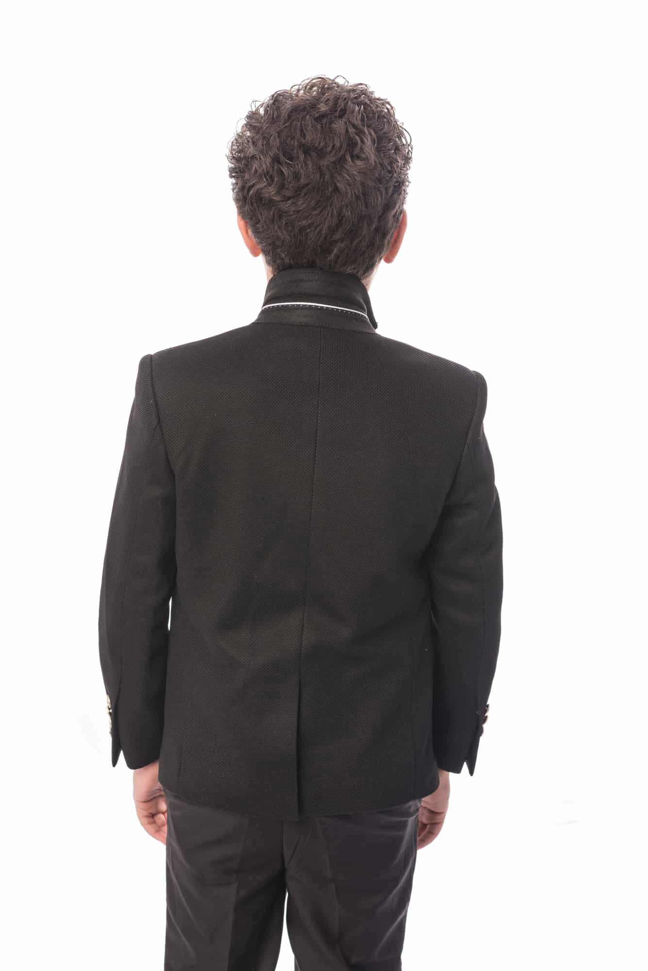 Elie Balleh Boys Slim Fit Honeycomb Blazer