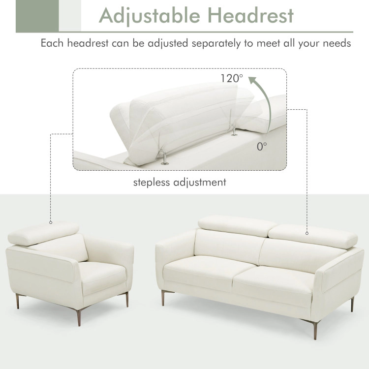 Hivvago Sofa Set with Adjustable Headrests and Modern Design