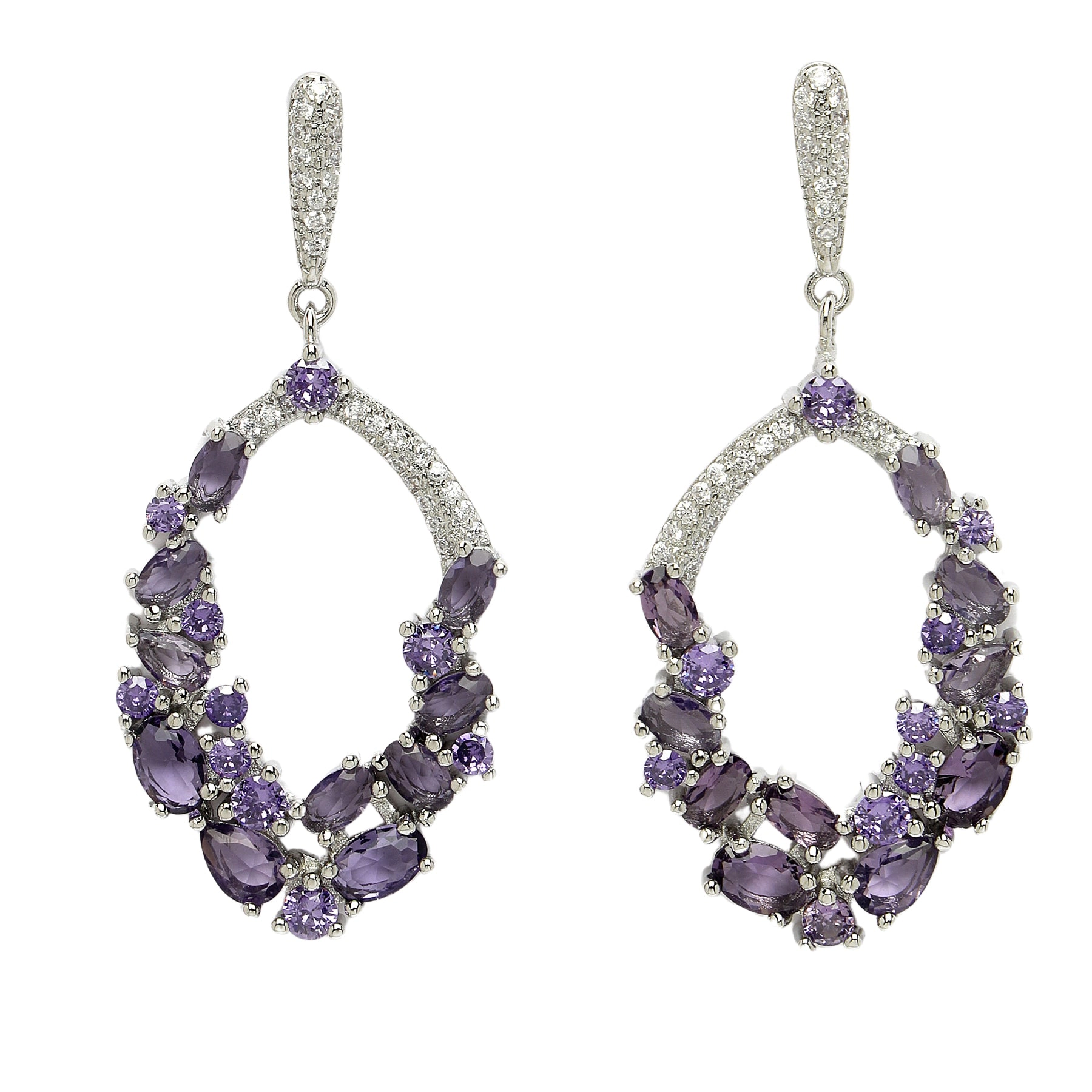 AGP PARIS Womens Diva Collection Dainty Cubic Zirconia Drop Earrings