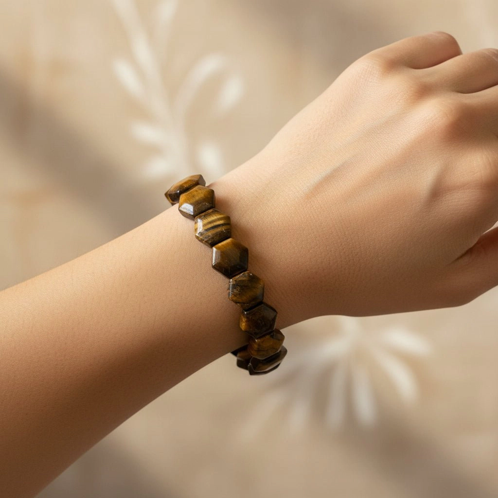 DressAtR Women's Tiger's Eye Stretch Bracelet