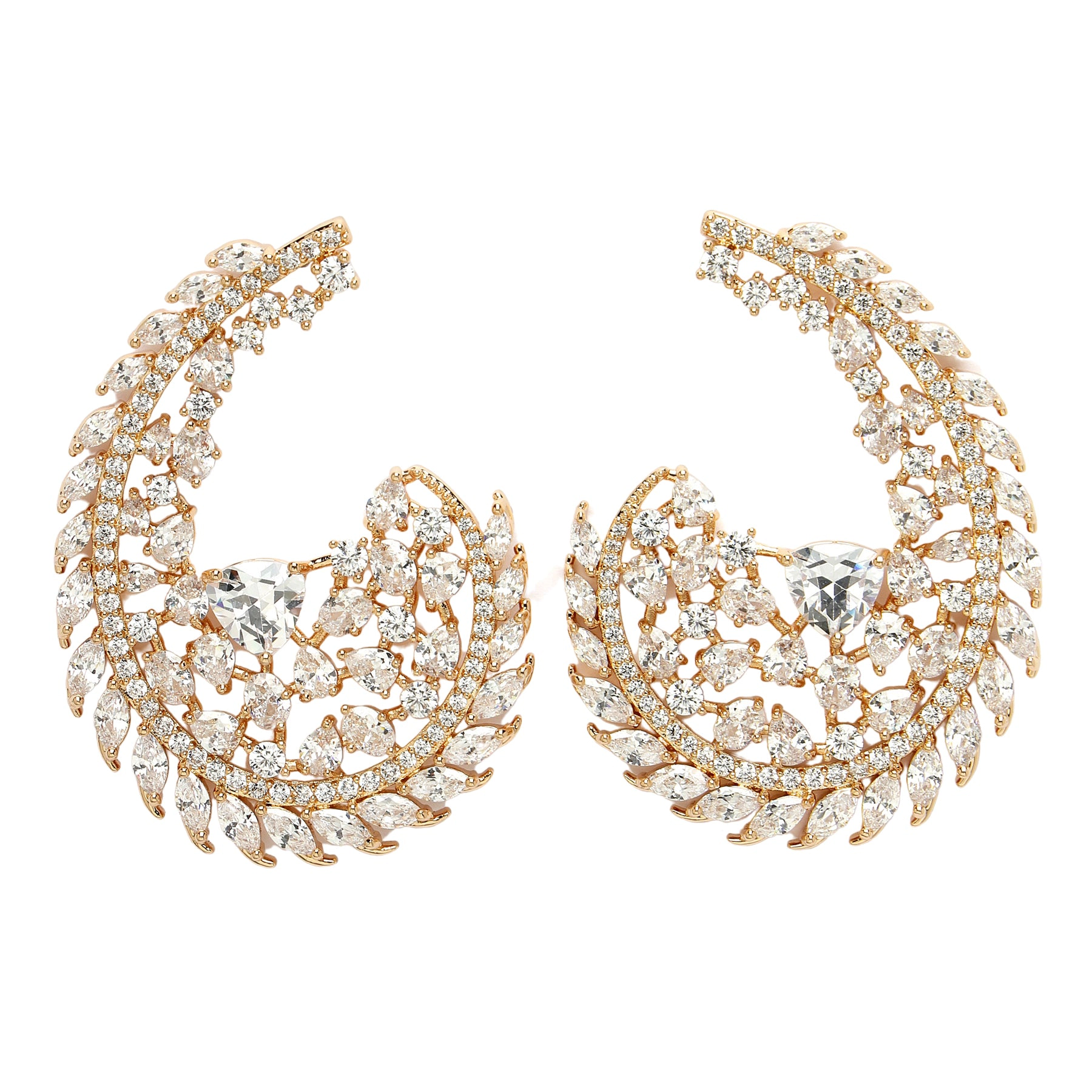 AGP PARIS Womens Diva Collection Zirconia Initial G-Shaped Earrings
