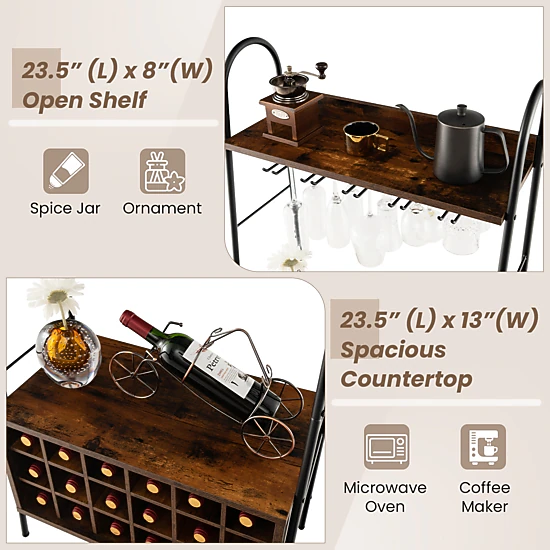 Hivvago 5-Level Kitchen Storage Rack with Wine Holder