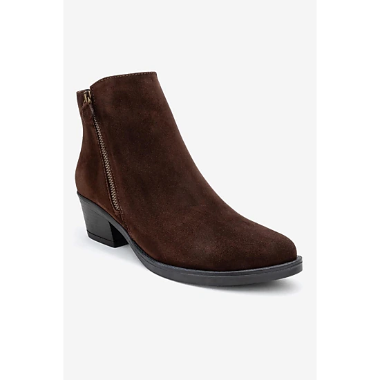 Forever & Always Womens Jayer Leather Double-Zip Block Heel Boots