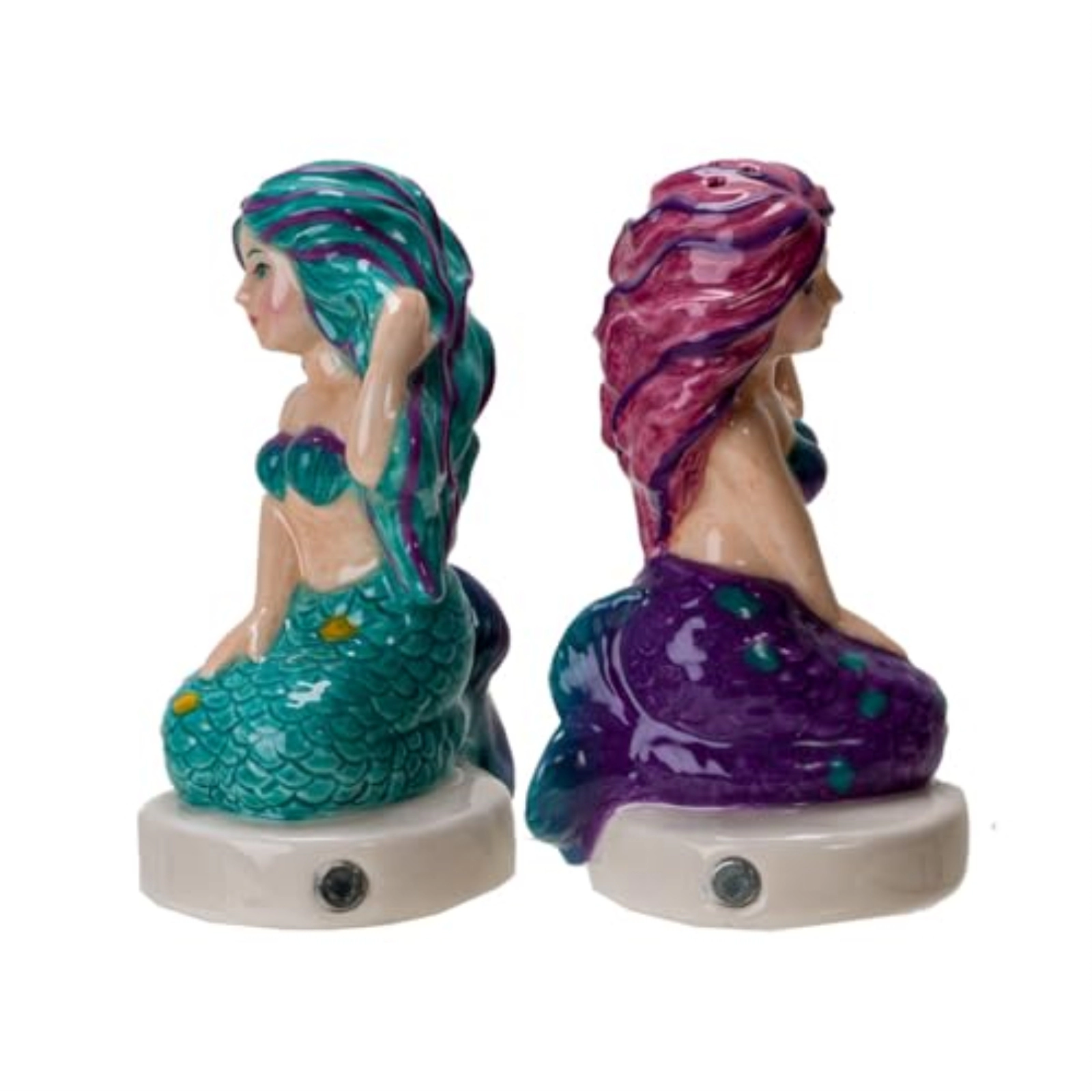 Pacific Giftware Seaside Serenade Mermaids Ceramic Magnetic Salt and Pepper Shaker Set