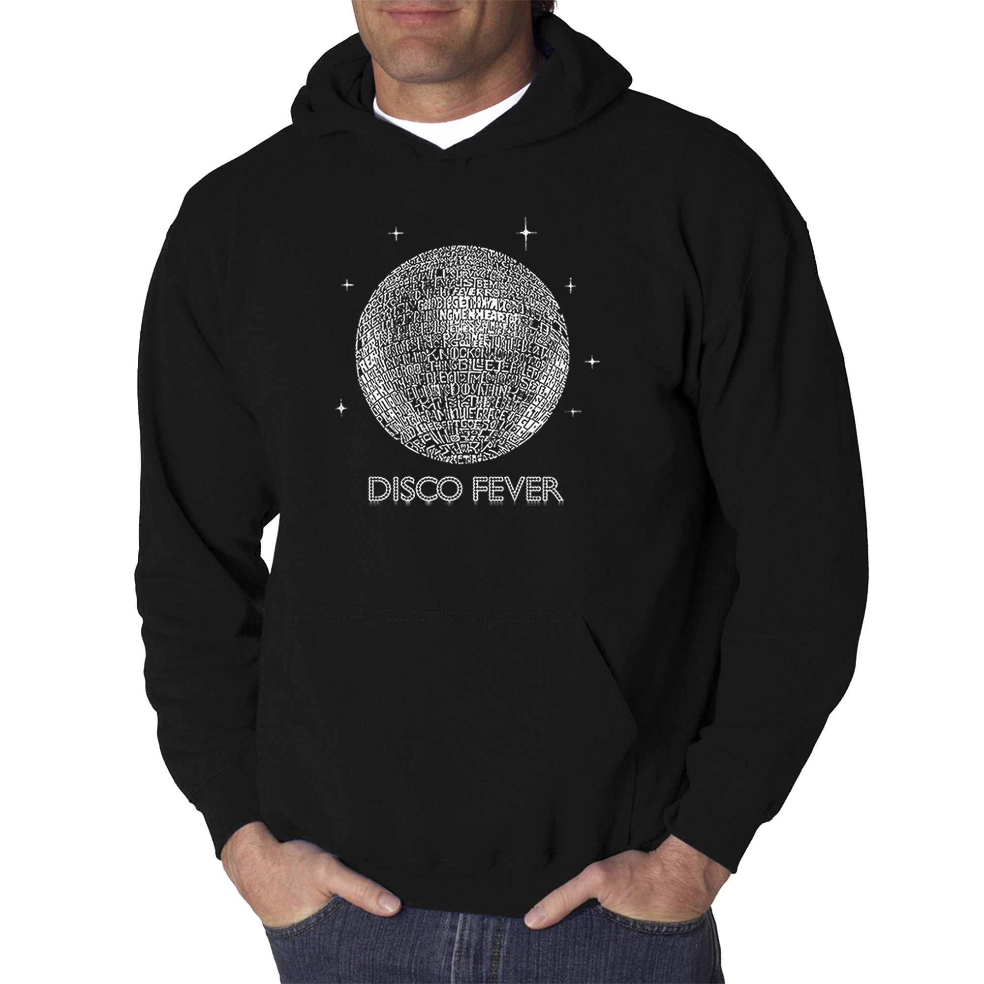 LA Pop Art Disco Ball - Men's Word Hooded Sweatshirt
