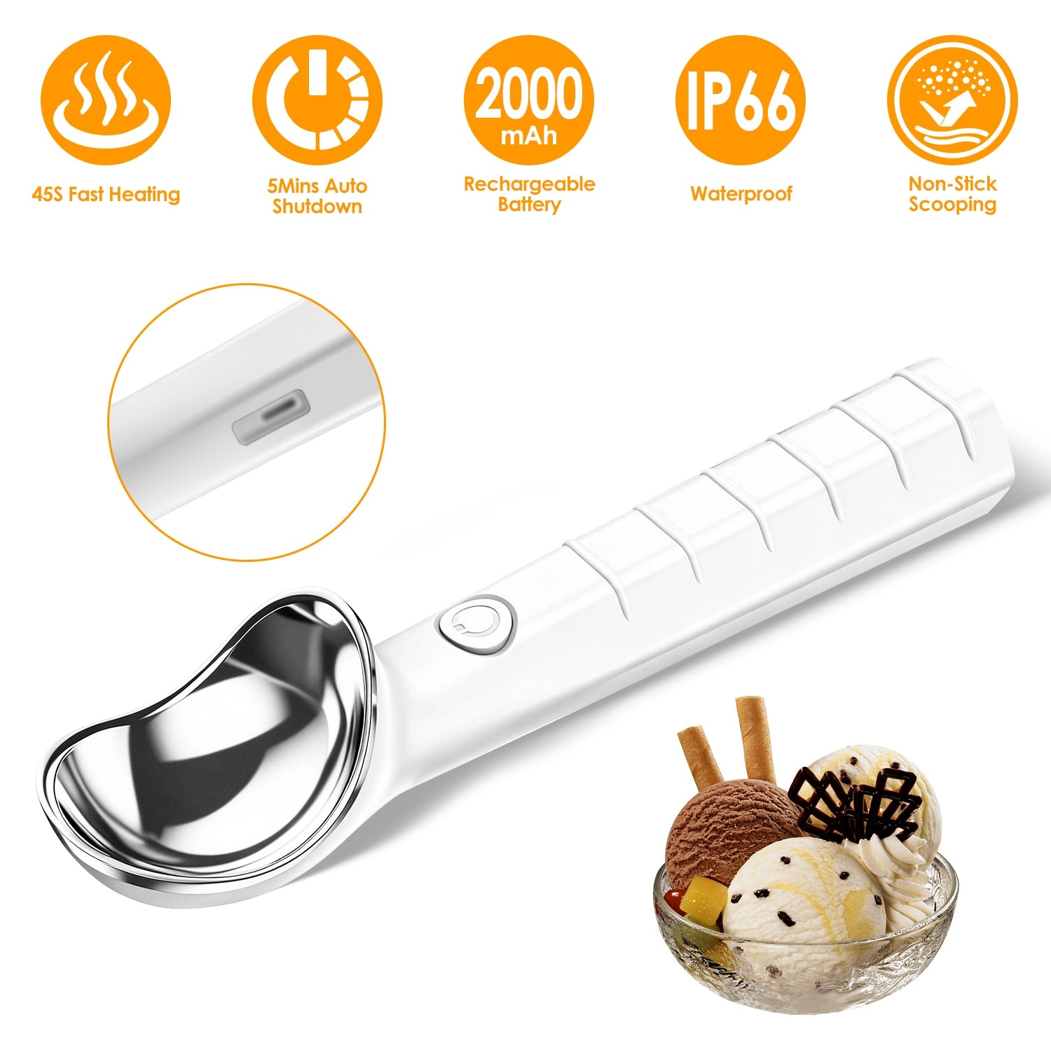 GBruno Rechargeable Heated Ice Cream Scoop