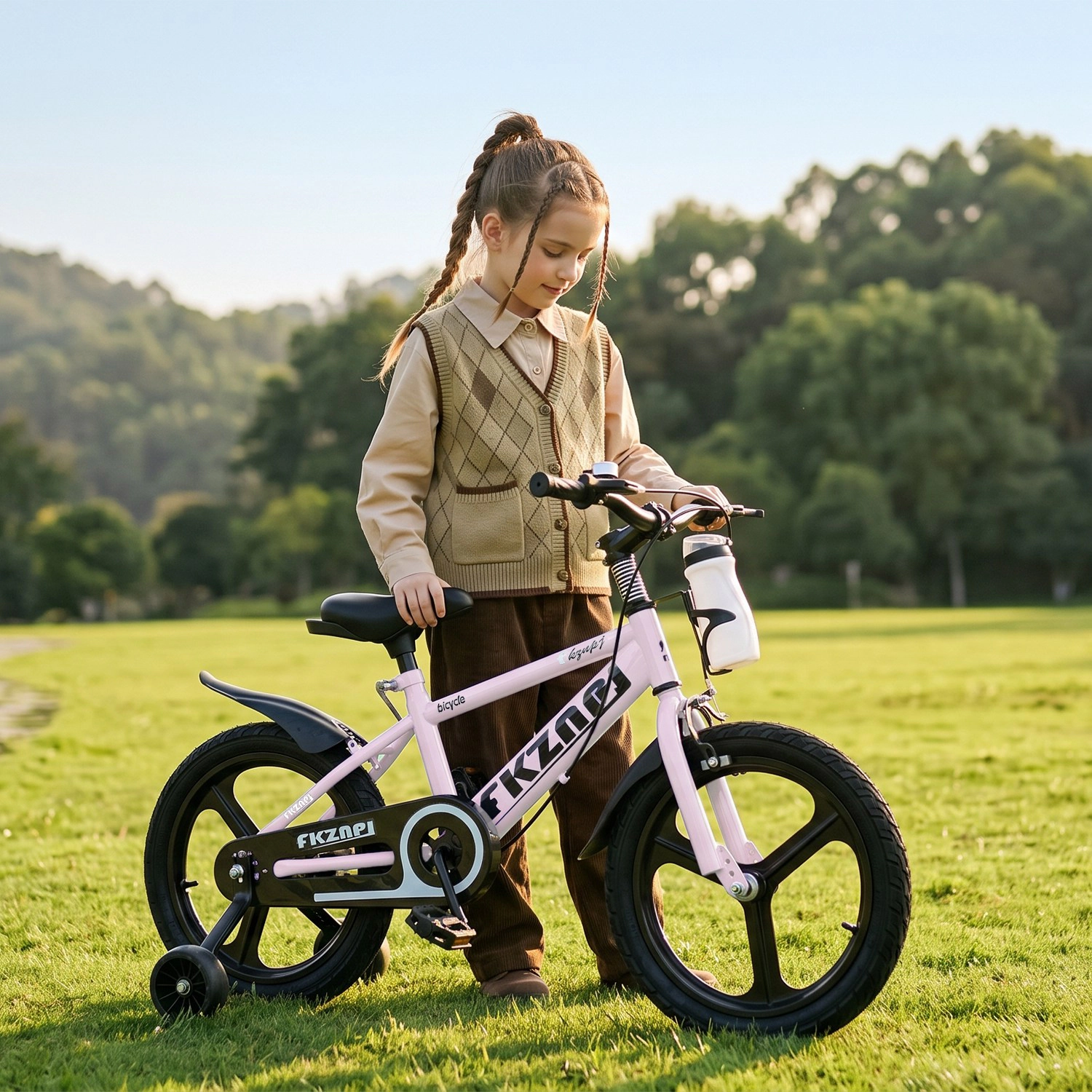 GBruno Steel Frame Kids Bike With Training Wheels