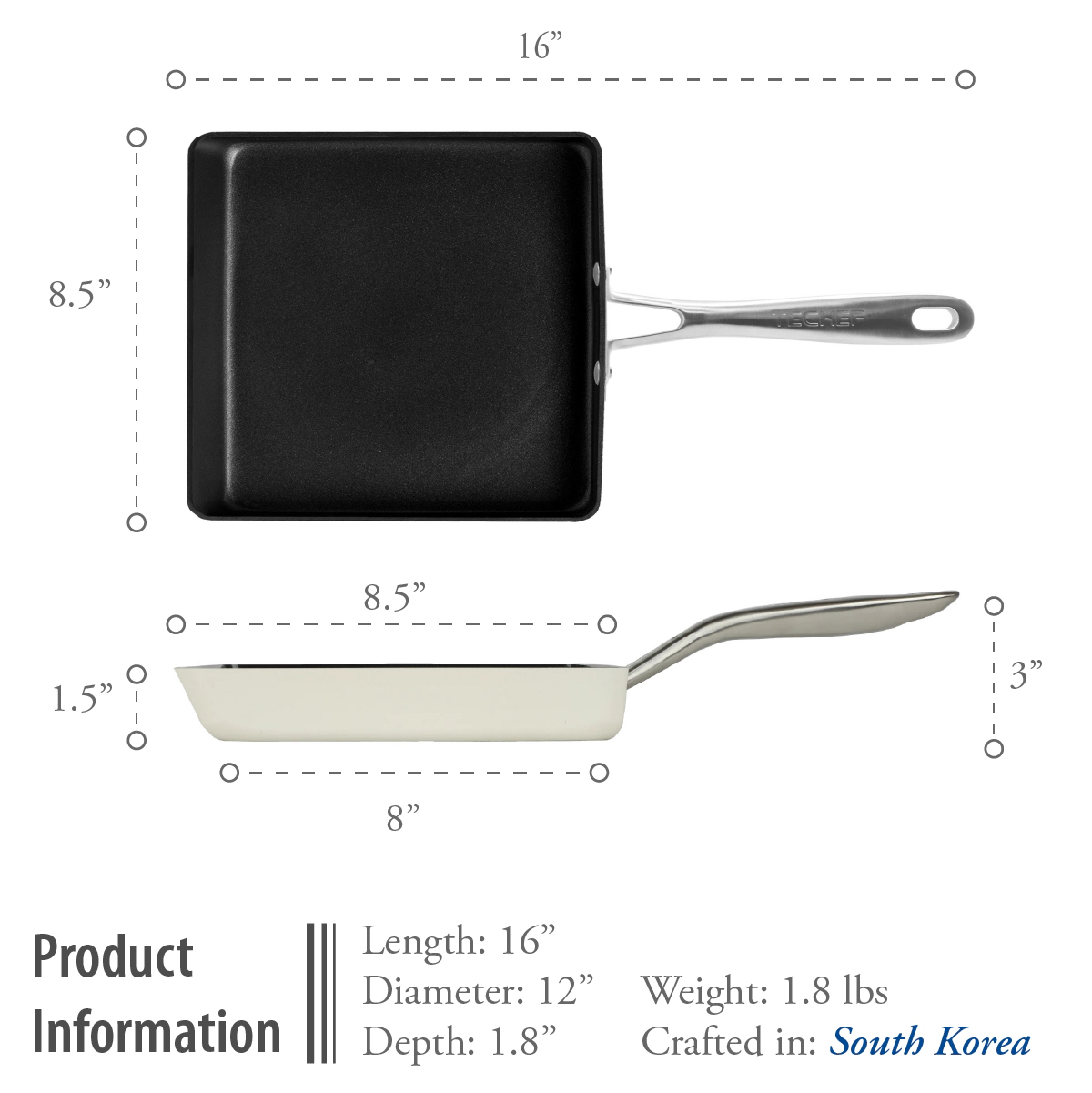 TECHEF - ValenCera - Ceramic Nonstick Tamagoyaki Japanese Omelette Pan/Egg Pan