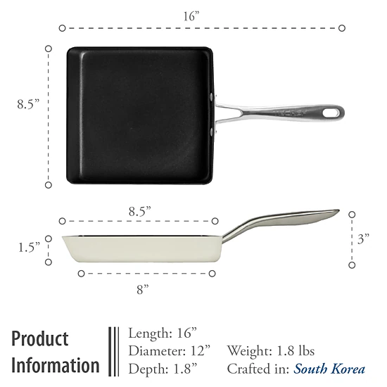 TECHEF - ValenCera - Ceramic Nonstick Tamagoyaki Japanese Omelette Pan/Egg Pan