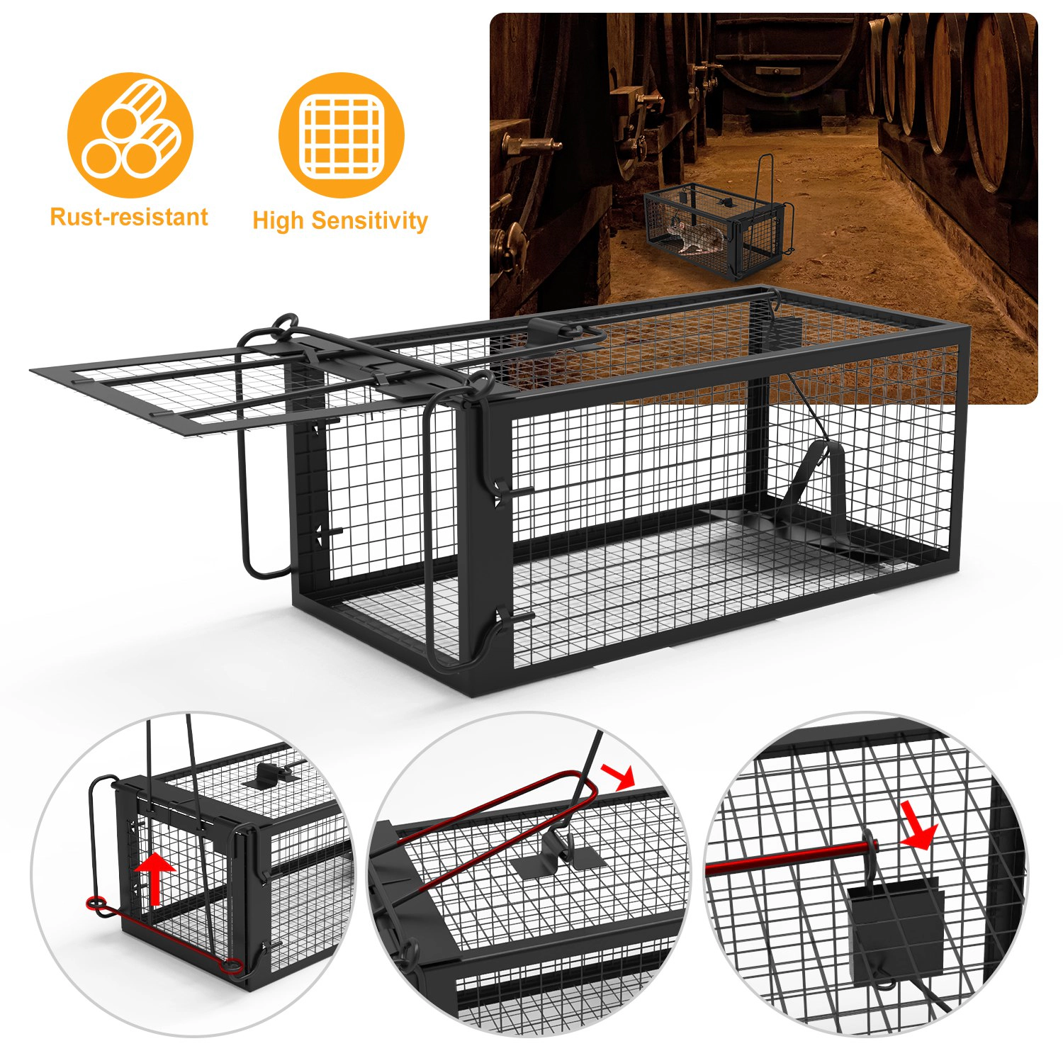 GBruno 2-Pack Humane Rodent Trap Cage