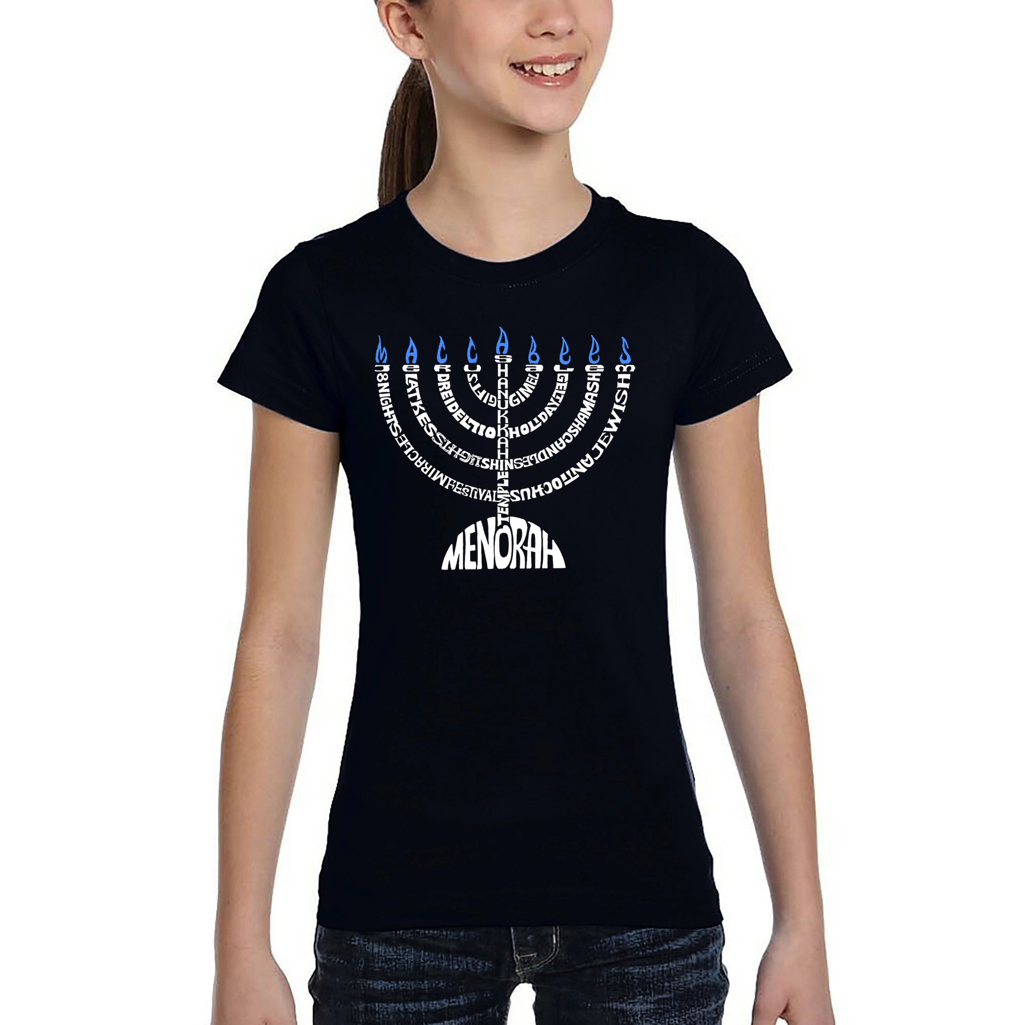 LA Pop Art Girls Word T-Shirt - Menorah