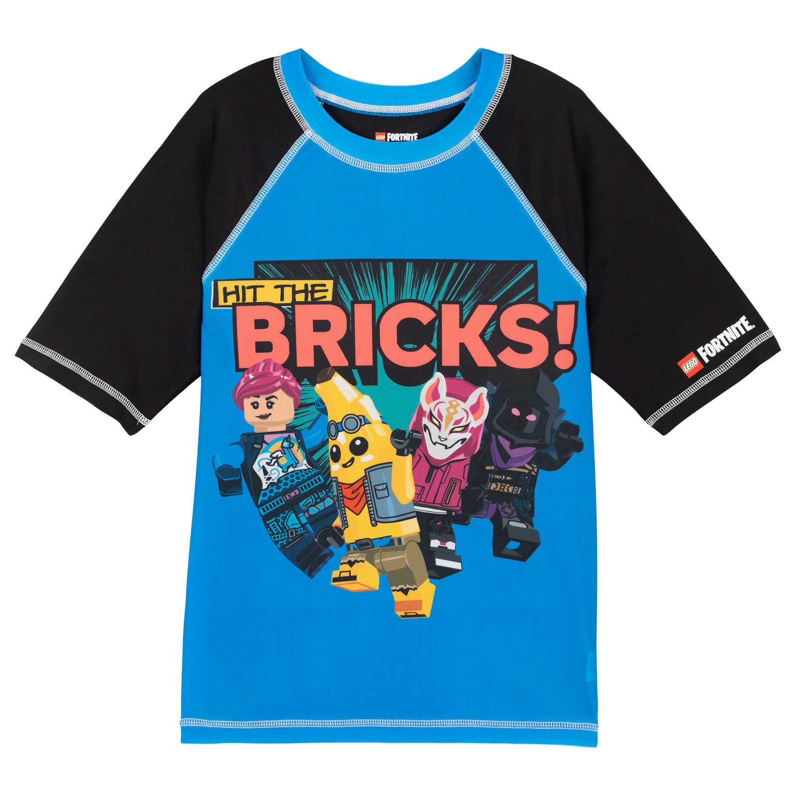LEGO Fortnite Boys' Short Sleeve Rash Guard and Swim Trunks Set