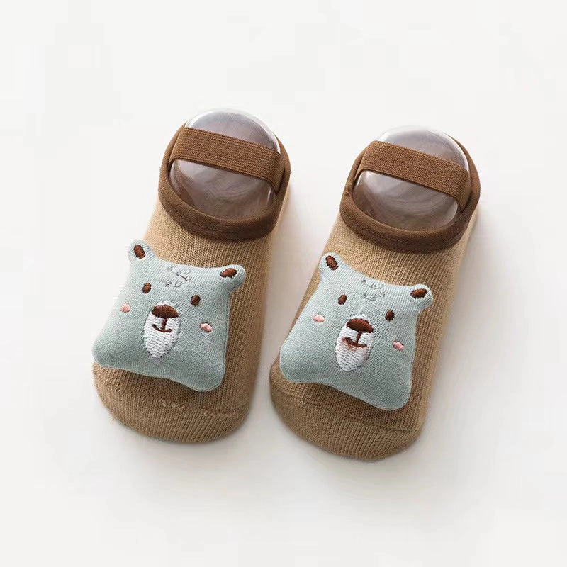 MyKids-USA Baby 3D Cartoon Animal Patched Design Dispensing Non-Slip Lace-Up Socks Shoes
