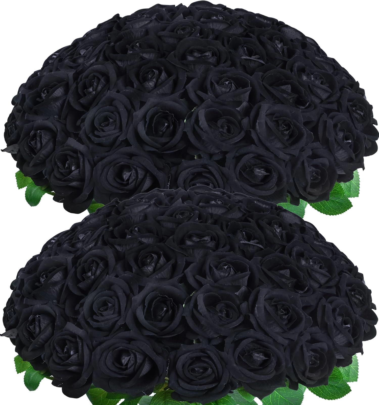 PUPWE 50White Roses Artificial Flowers  Real Touch Bouquet