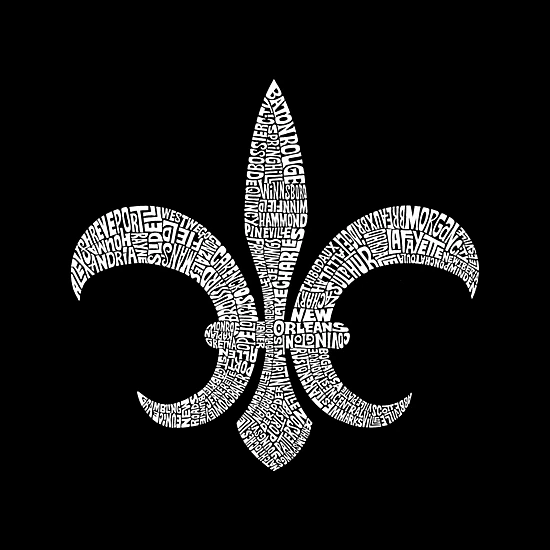 LA Pop Art Fleur De Lis - Men's Word Art Crew Sweatshirt
