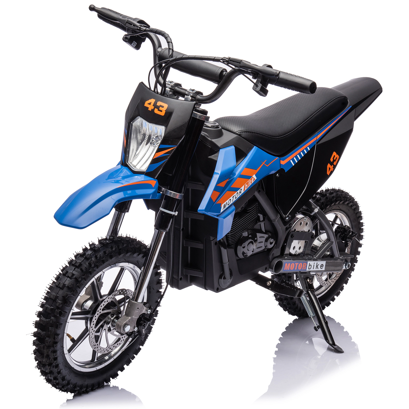 36V Teens Electric Dirt Bike, 15.5MPH Off-Road Motorcycle w/500W Brushed Motor, Disc Brake, LED Light, Leather Seat