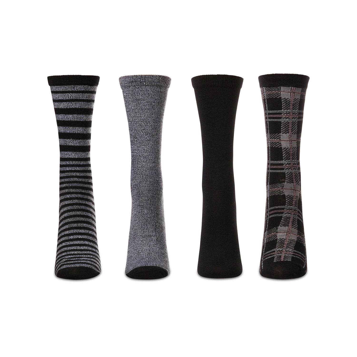 MeMoi Women's 4 Pair Pack Plaid Buttersoft Crew Socks