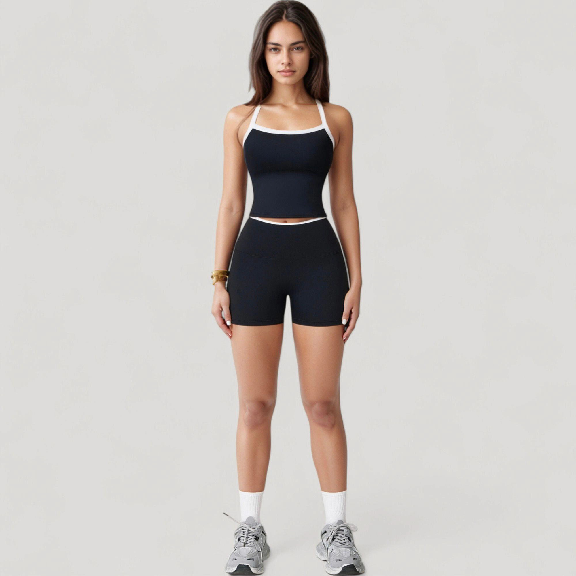 Anna-Kaci Women's High Waist Athletic Shorts with Stretch Fabric and Contour Fit Waistband